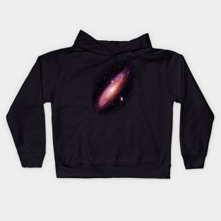 Andromeda Galaxy Messier 31 Cosmic Art Splattered Edges Vertical Kids Hoodie